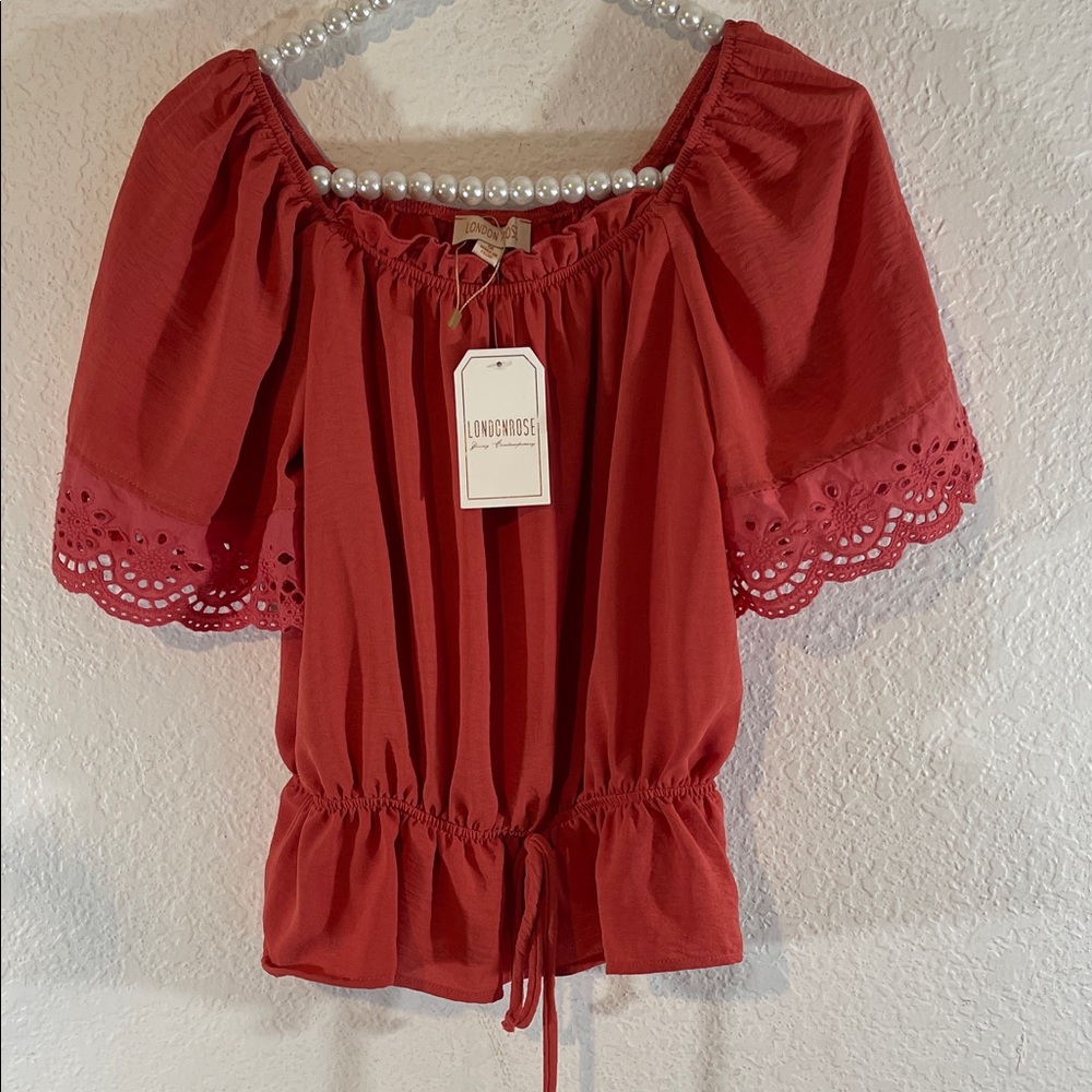 LONDON ROSE Rustic Short Sleeves Lightweight Size Medium NEW